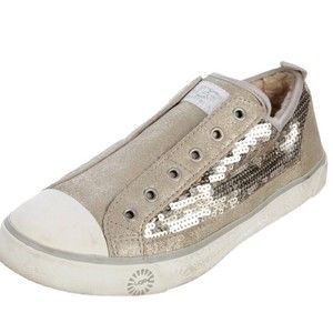UGG Australia Shoes Womens Sz 9 Laela Sequin Sneakers Slip On 3316 Gold Leather